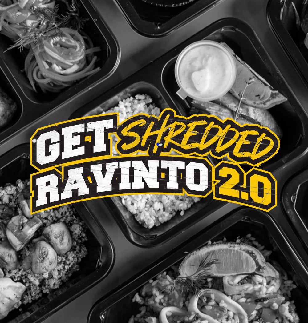 Valmiita terveellisiä aterioita rasvanpolttoon – Get Shredded Ravinto 2.0 ruokavalio-ohjelma kiinteytymiseen.